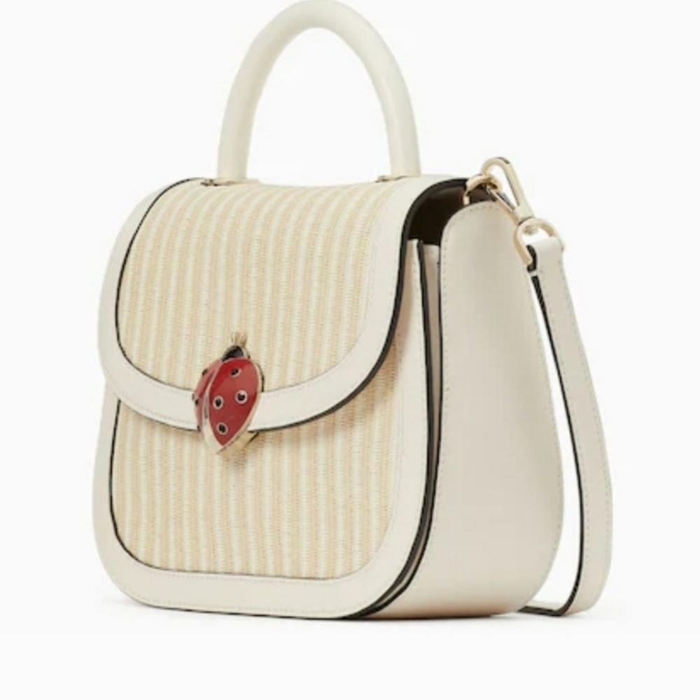 🤍▪️ Kate Spade▪️ novelty Puffy Dottie Top Handle Ladybug Lock Crossbody - Picture 3 of 7